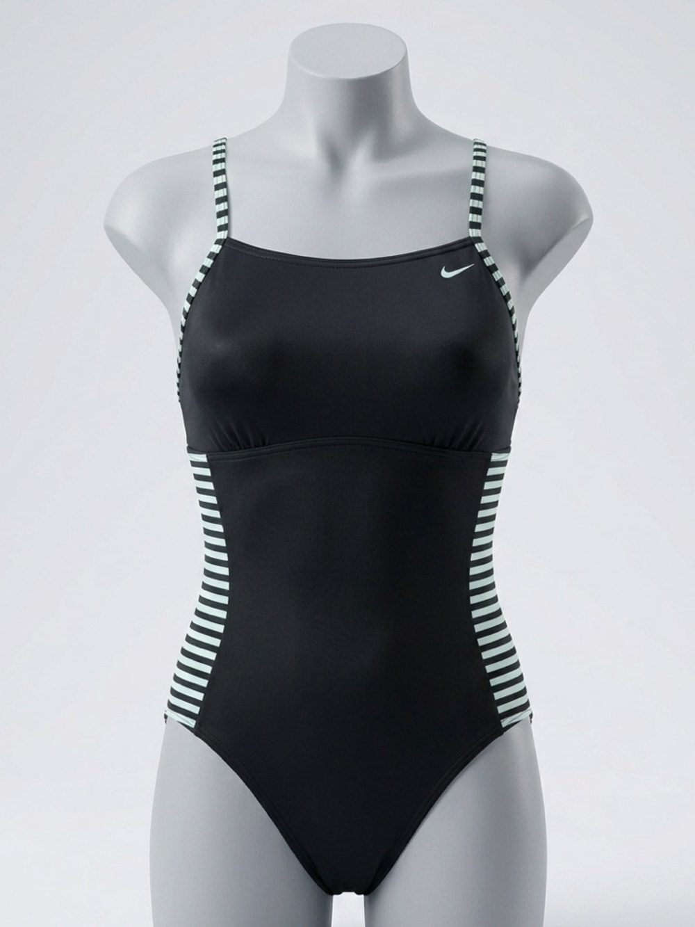 Nike Laser Stripe Racerback One Piece Swimsuit Athletic Colorblock Bathing Suit